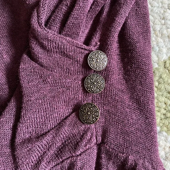 Moth I Anthro I Y2K I Sideswept Sweater Dress I Purple Motif - Picture 9 of 16